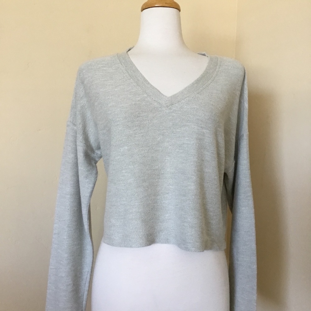 Lou & Grey Shirt Long Sleeve Boxey V-Neck Size XXS